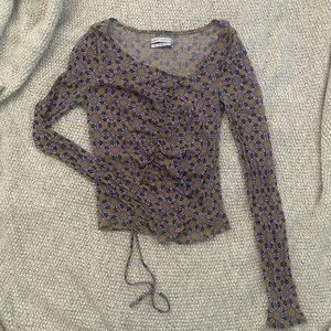 Urban Outfitters Mesh Floral Top